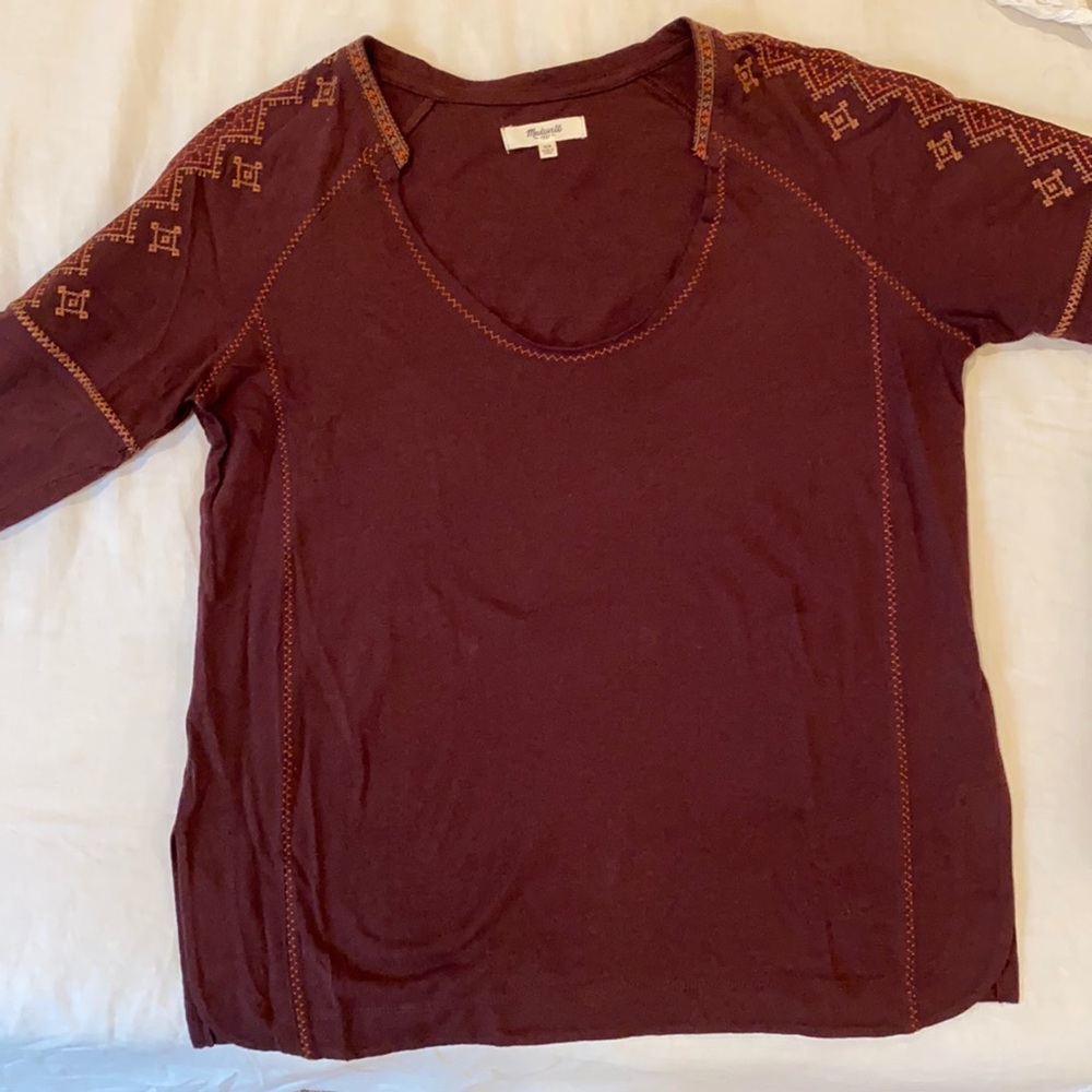 Madewell embroidered tunic shirt